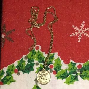 Aquarius gold tone pendant and chain